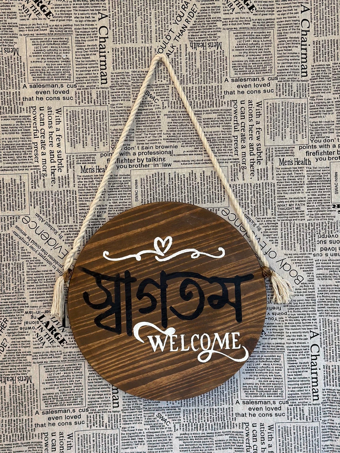 Wooden Welcome Shagotom Wreath