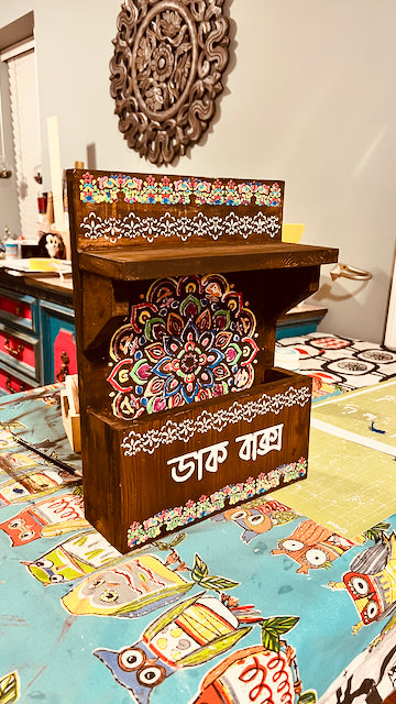 Wood Letter Box with Shelve