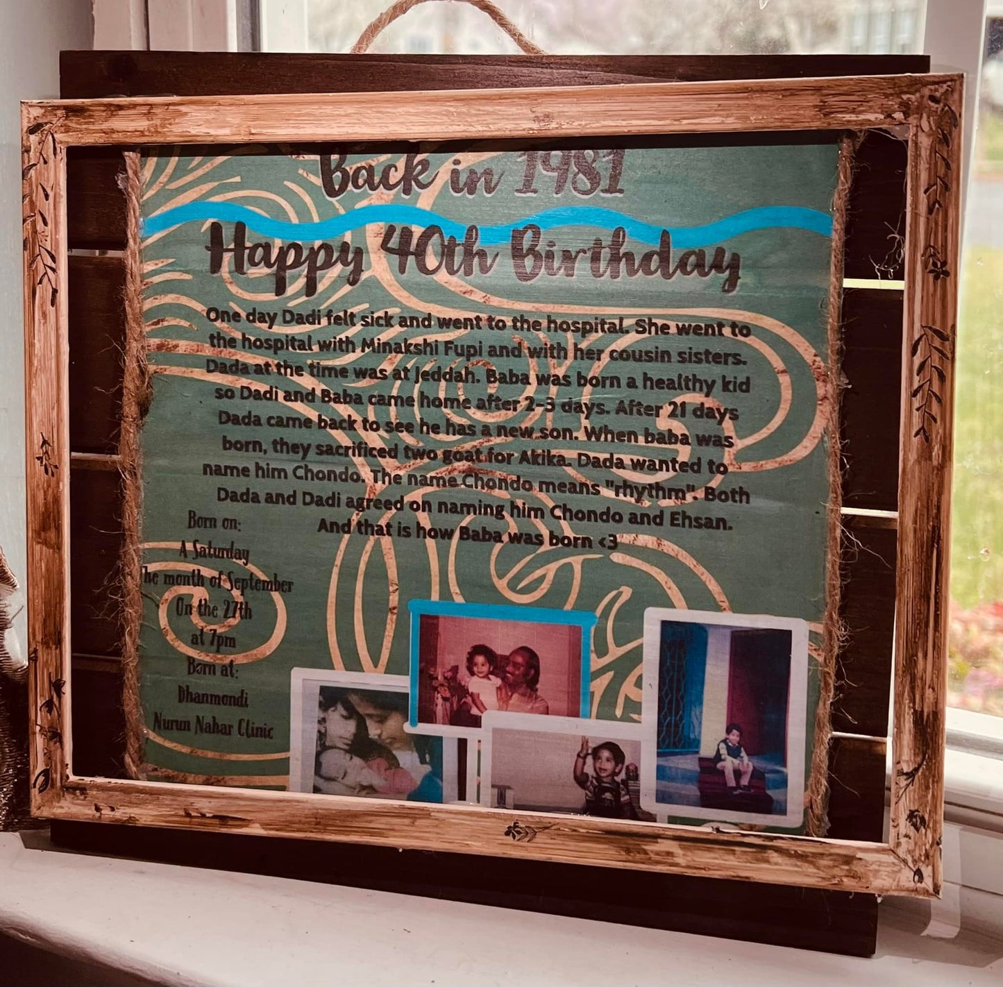 Framed and personalized gift for special occasions